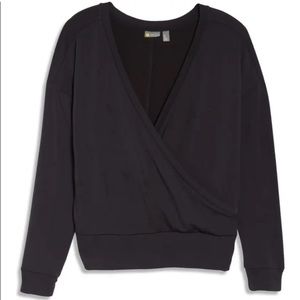 Zella Black All Day Peaceful Wrap Sweatshirt